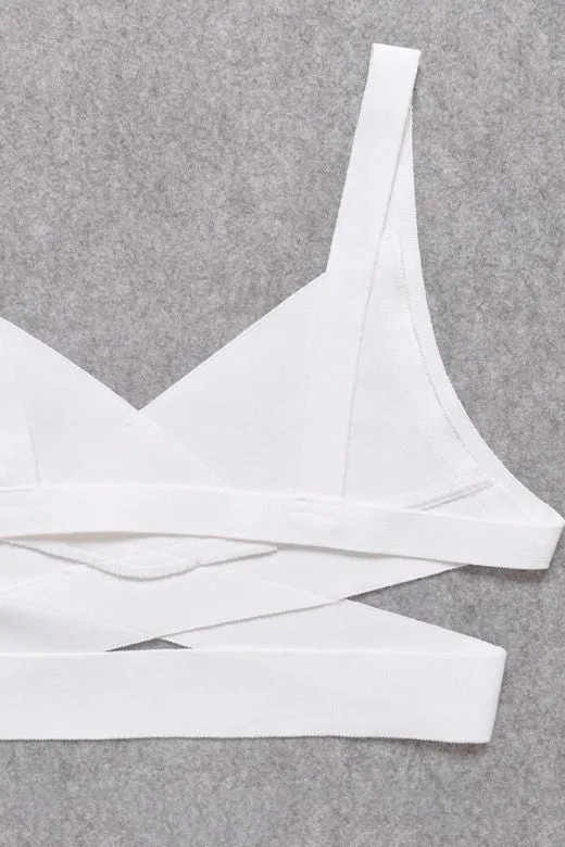 Ang Bandage Crop Top - Pearl White