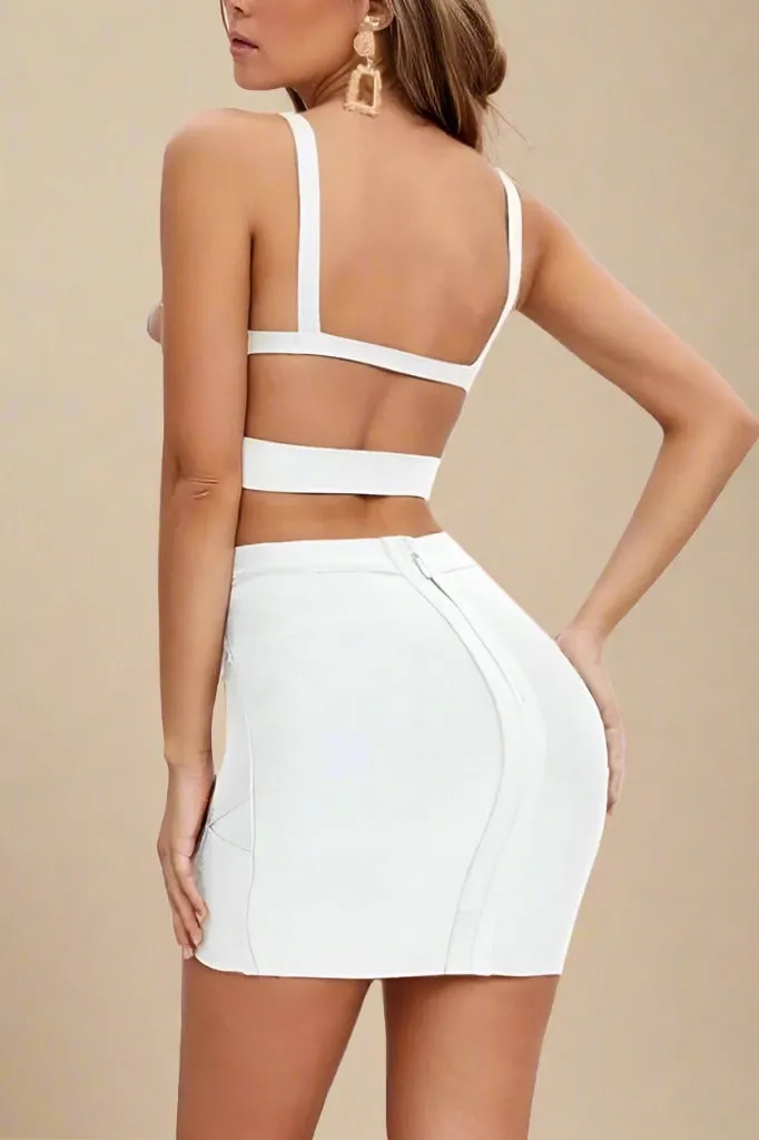 Ang Bandage Crop Top - Pearl White