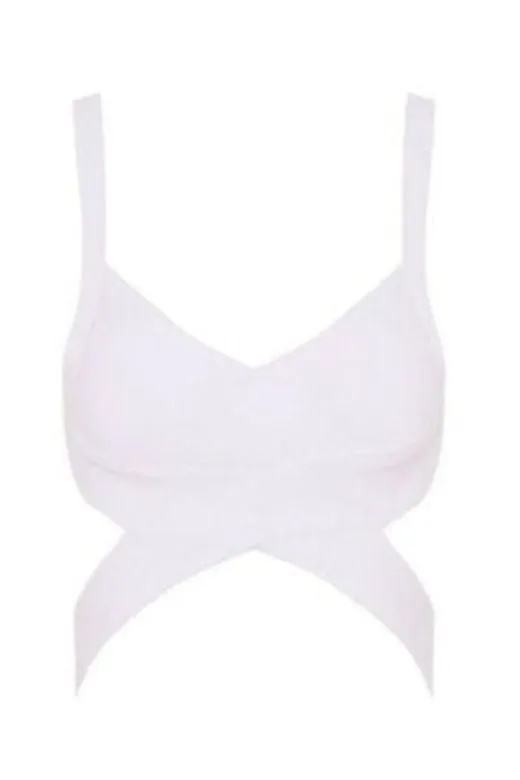 Ang Bandage Crop Top - Pearl White