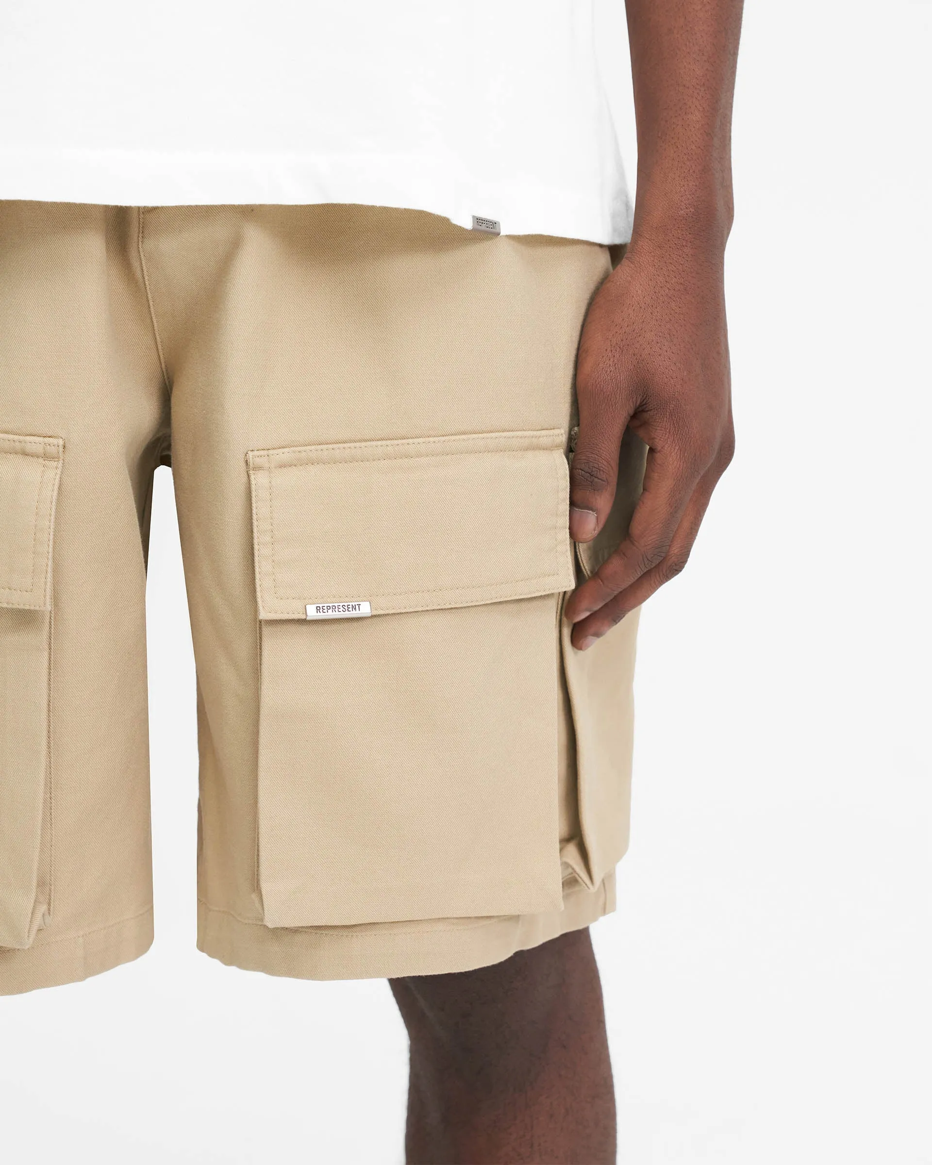 Baggy Cotton Cargo Short - Sandstone