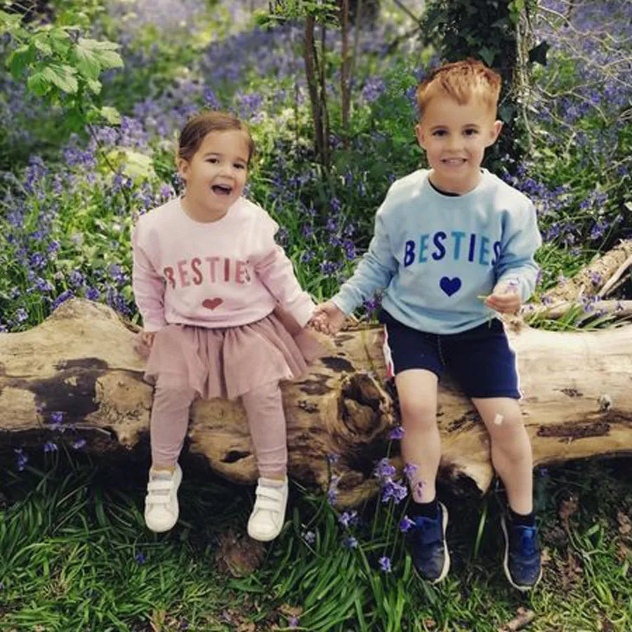 Besties Love Hearts Matching Kid Sweatshirts