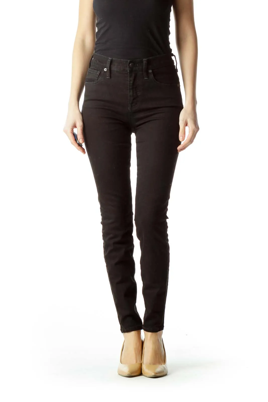 Black High-Waisted Skinny Denim Jeans