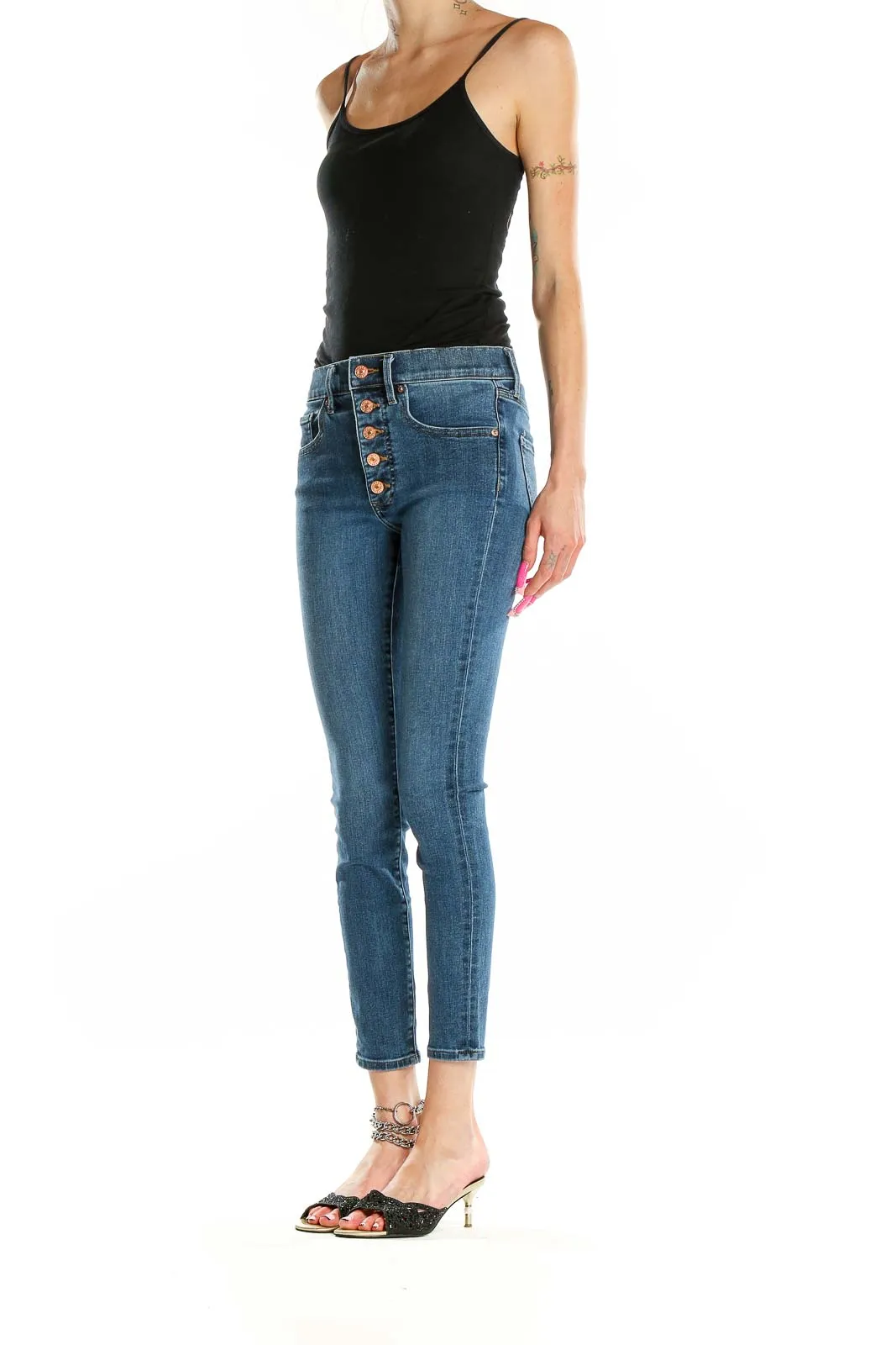 Blue High Rise Skinny Jeans