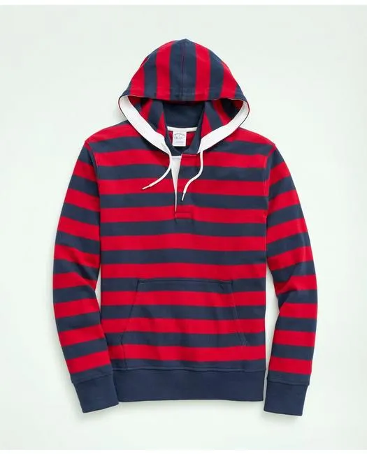 Brooks Brothers Men's Cotton Hoodie Rugby Navy/Red