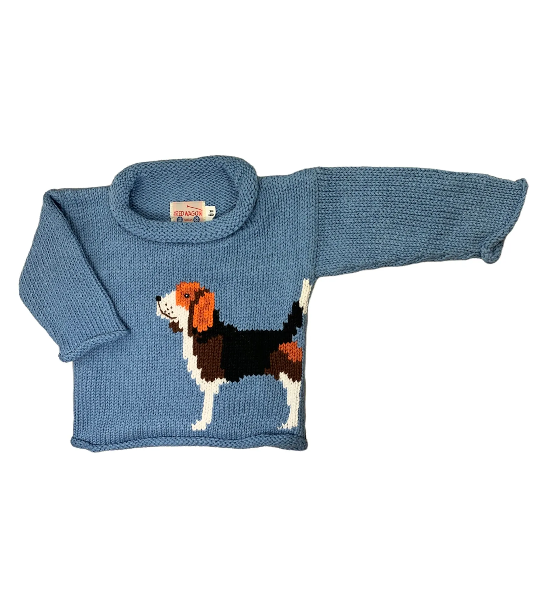 Chambray Beagle Roll Neck Sweater