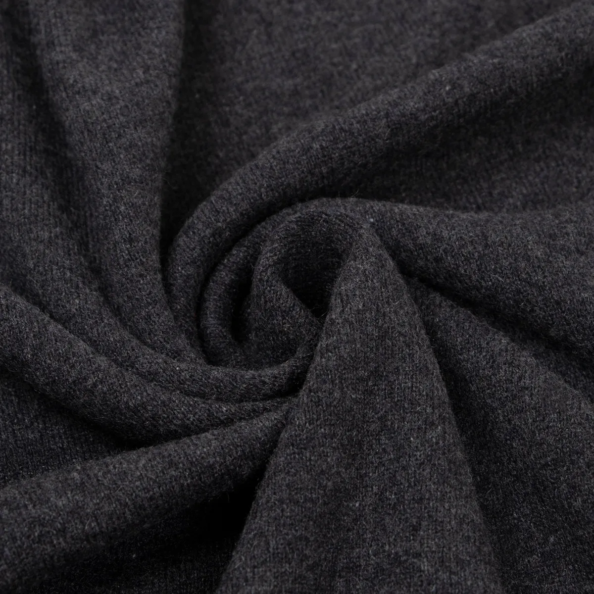 Charcoal Oban 3 button 2ply Cashmere Polo Sweater