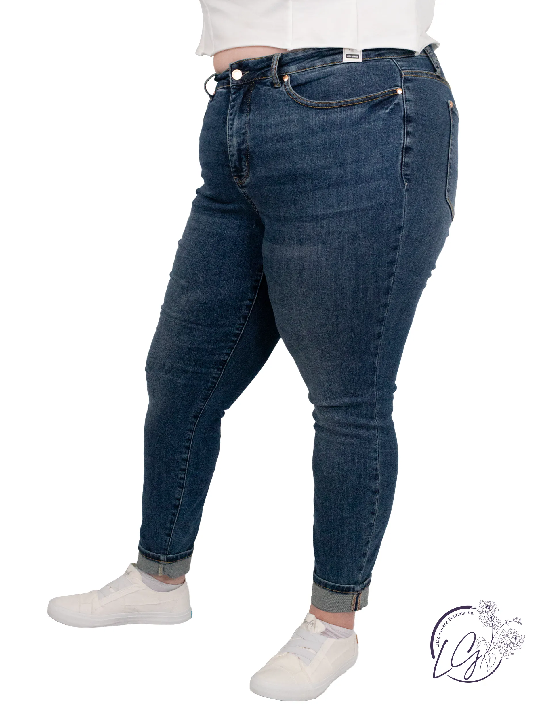 Curvy Lindsey High-Rise Cuffed Skinny by Judy Blue