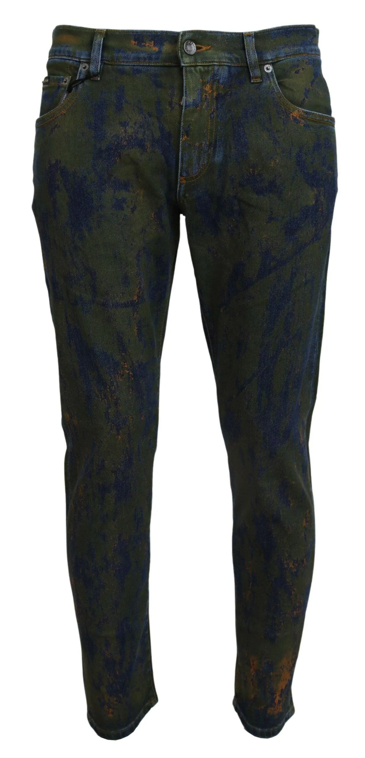 Dolce & Gabbana Blue Green Skinny Cotton Denim Jeans