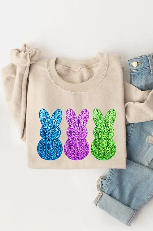 Easter Bunny Graphic Fleece Sweatshirts