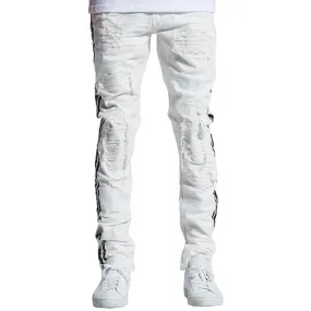 Embellish Bolt Standard Denim Jeans in White