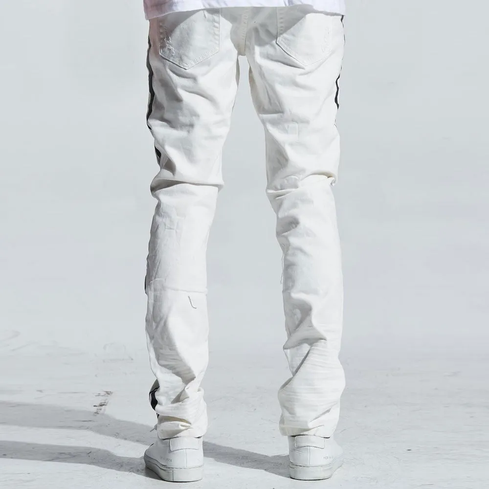 Embellish Bolt Standard Denim Jeans in White