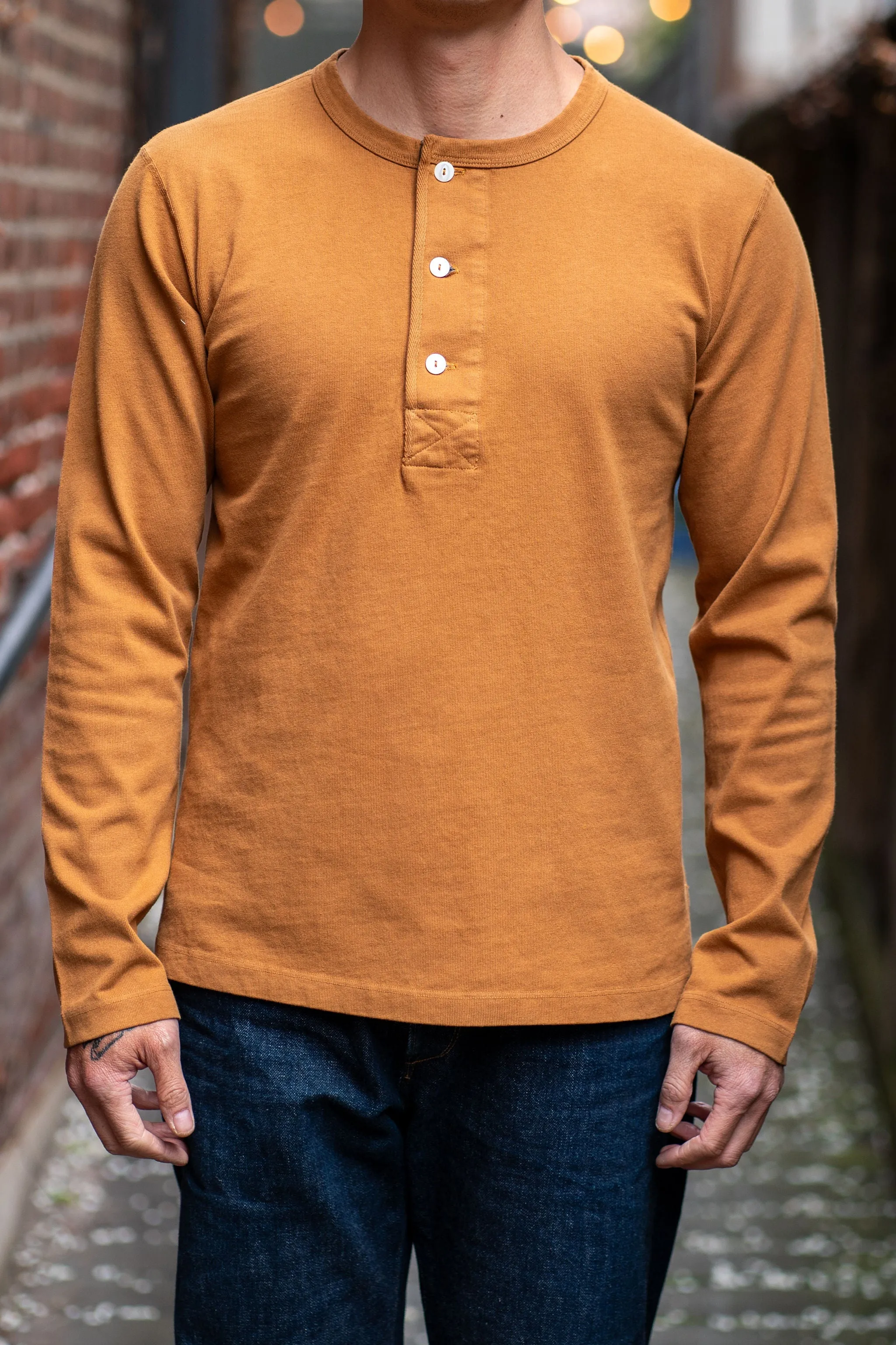 Freenote Cloth 13oz Henley L/S - Tobacco