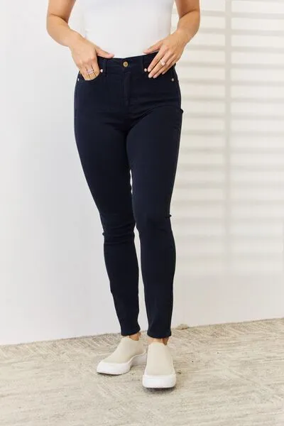 Full Size Garment Dyed Tummy Control Skinny Jeans