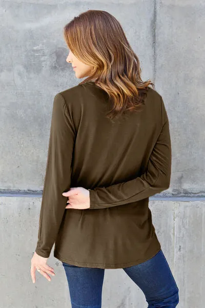 Full Size V-Neck Long Sleeve Top