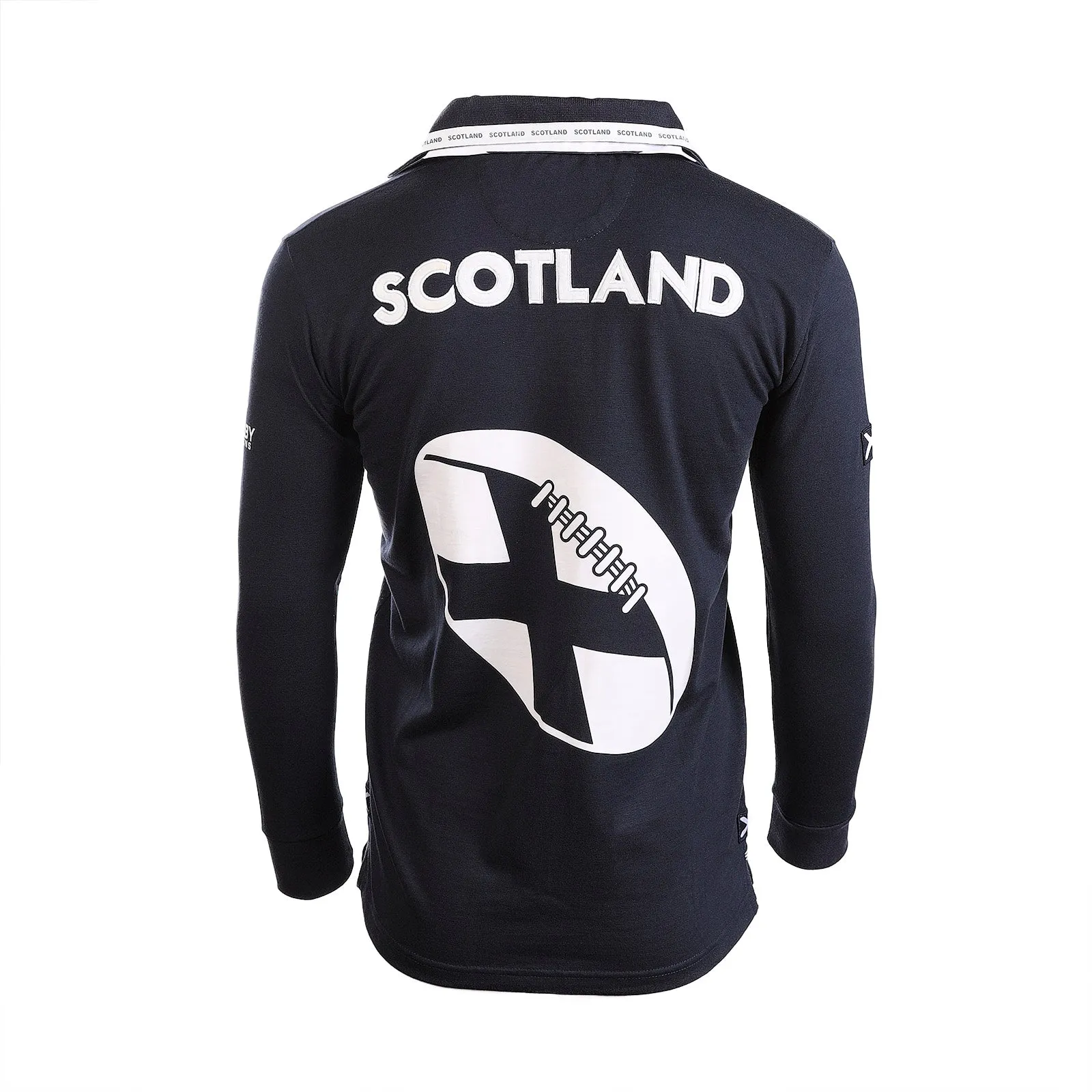 Gents Scotland Rugby Shirt Long Sleeve  Navy/White