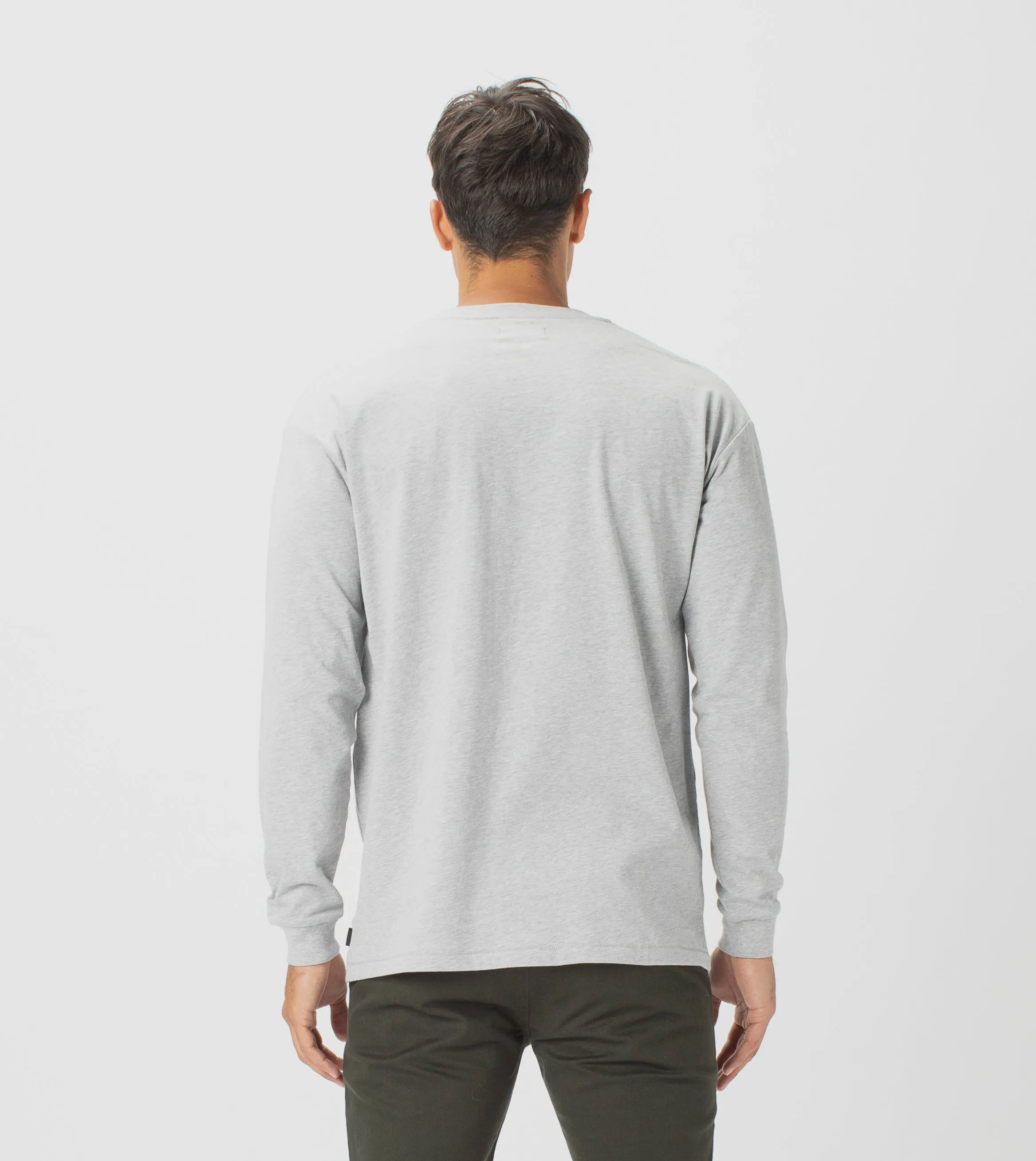 Henley LS Tee Silver Marle