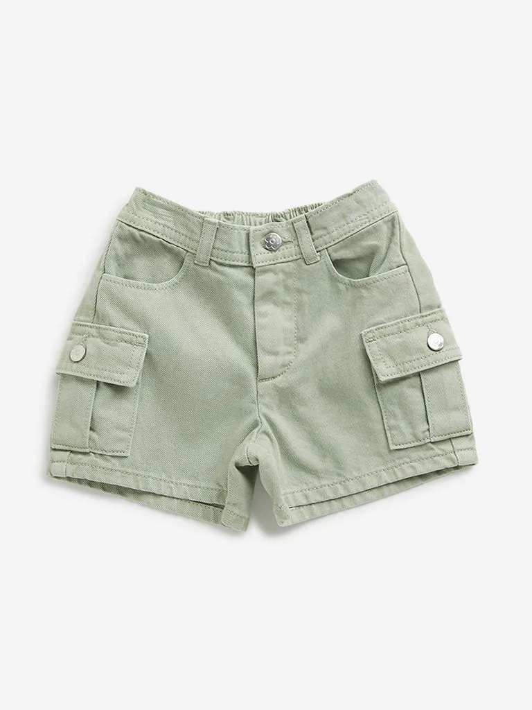 HOP Kids Sage Cargo-Style Mid Rise Shorts