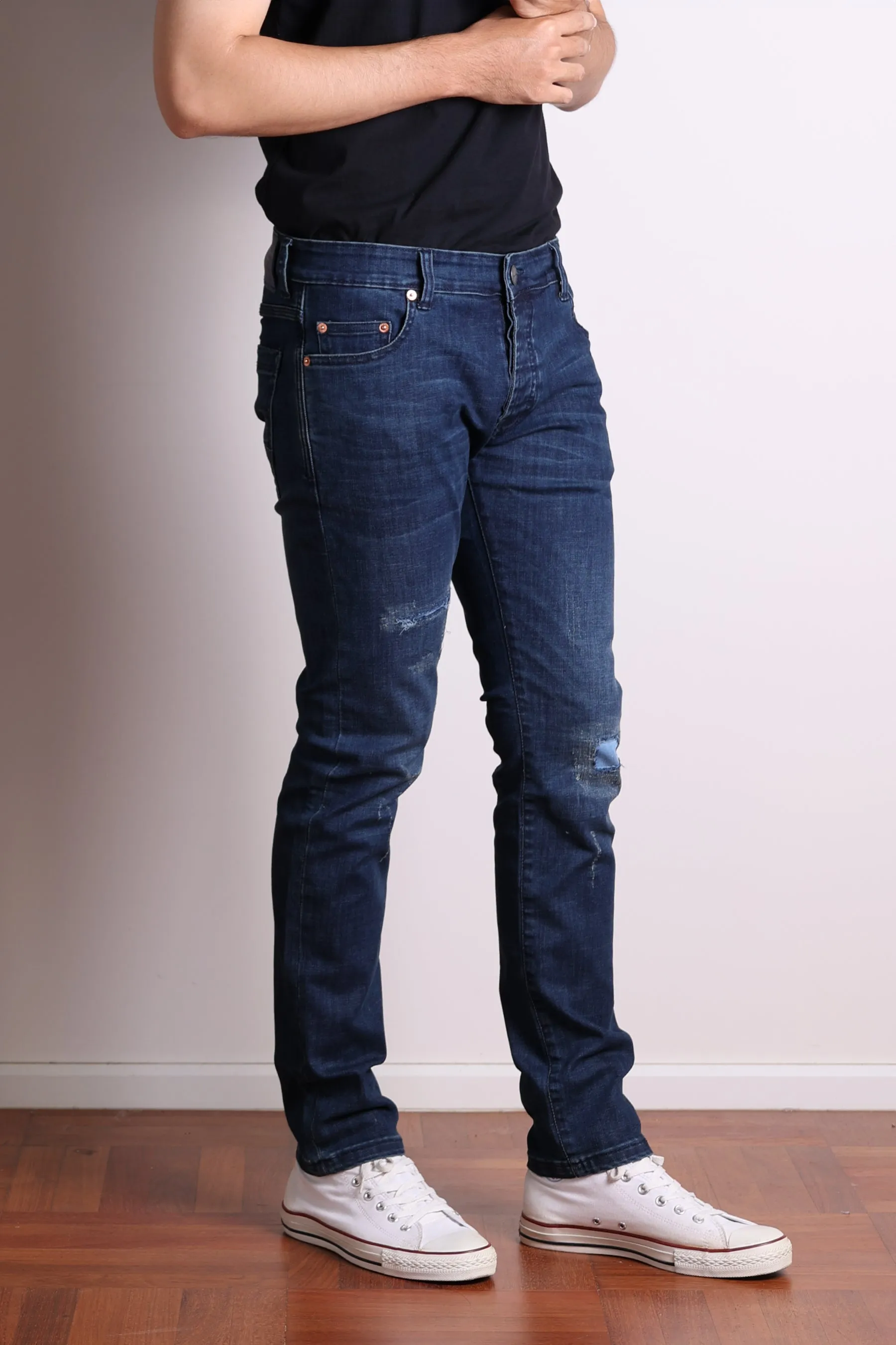 Jack Russel - Men Jeans - Handwerk J-BLU Skinny Fit Midnight Blue Rust Fade