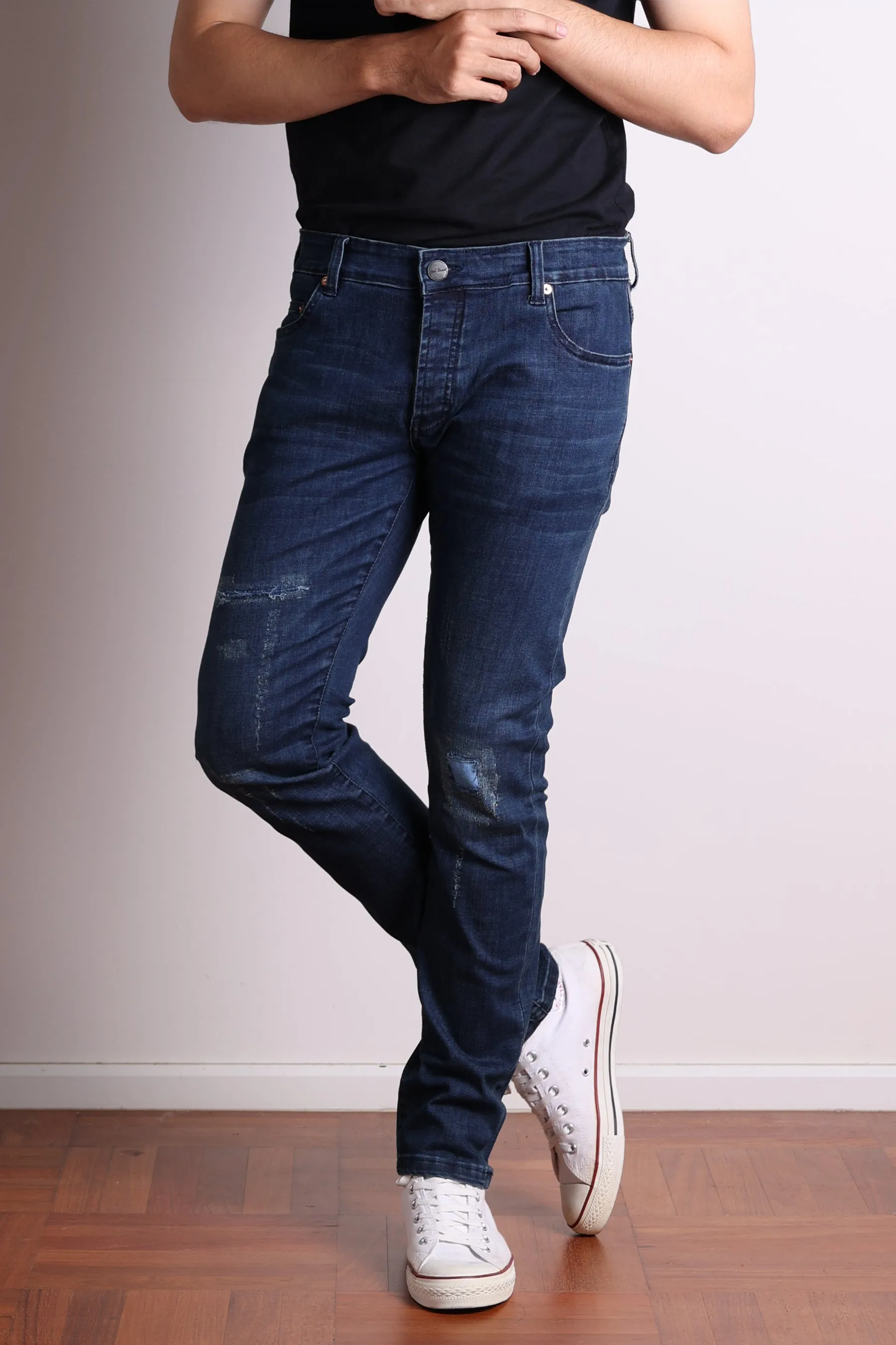 Jack Russel - Men Jeans - Handwerk J-BLU Skinny Fit Midnight Blue Rust Fade