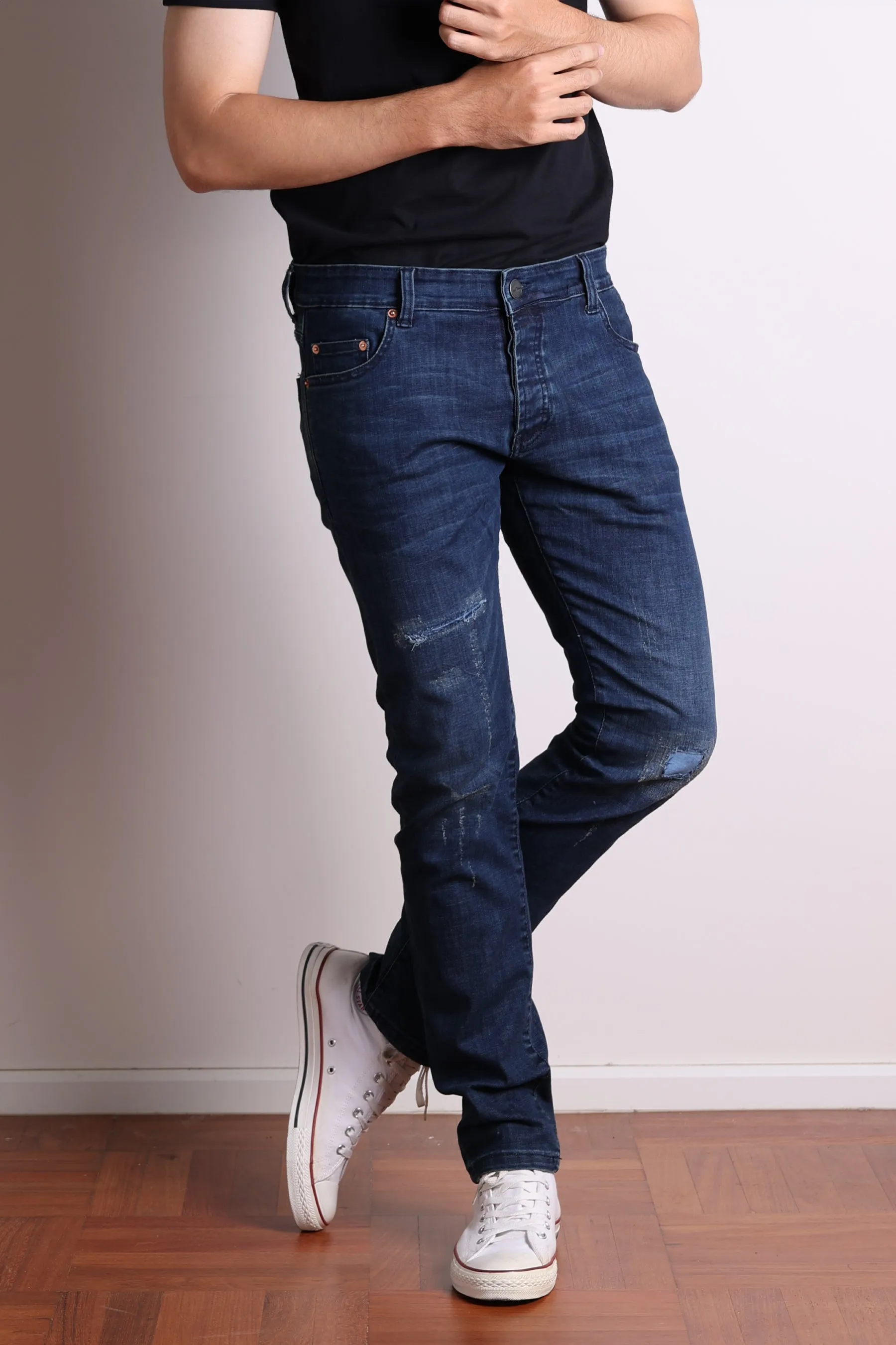 Jack Russel - Men Jeans - Handwerk J-BLU Skinny Fit Midnight Blue Rust Fade