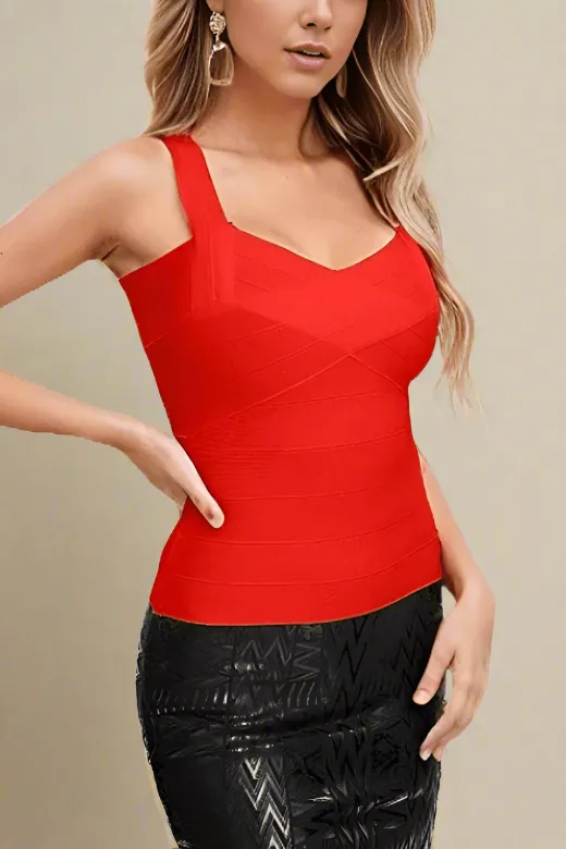 Jay Bandage Top - Lipstick Red