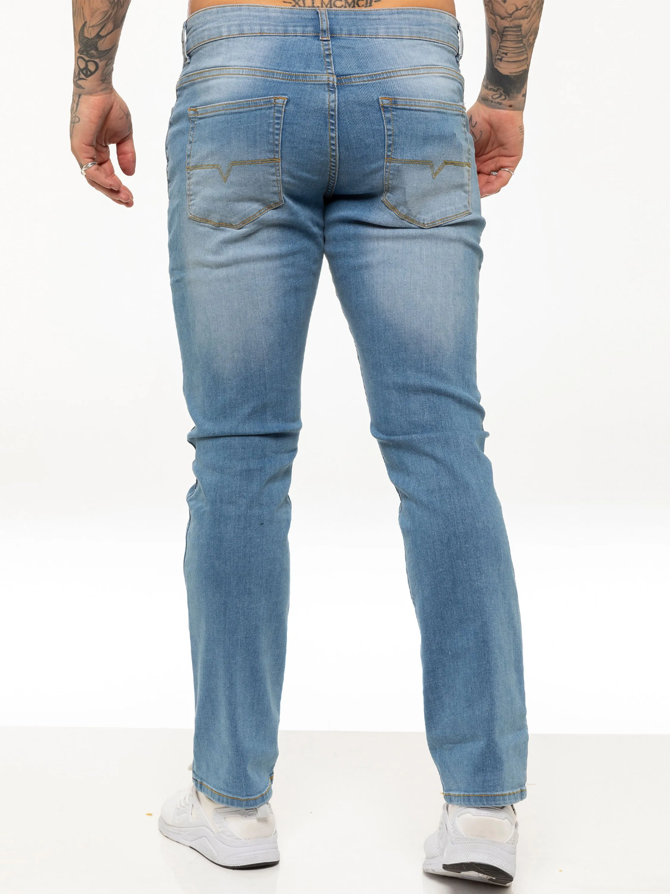 Kruze | Mens Straight Leg Stretch Jeans