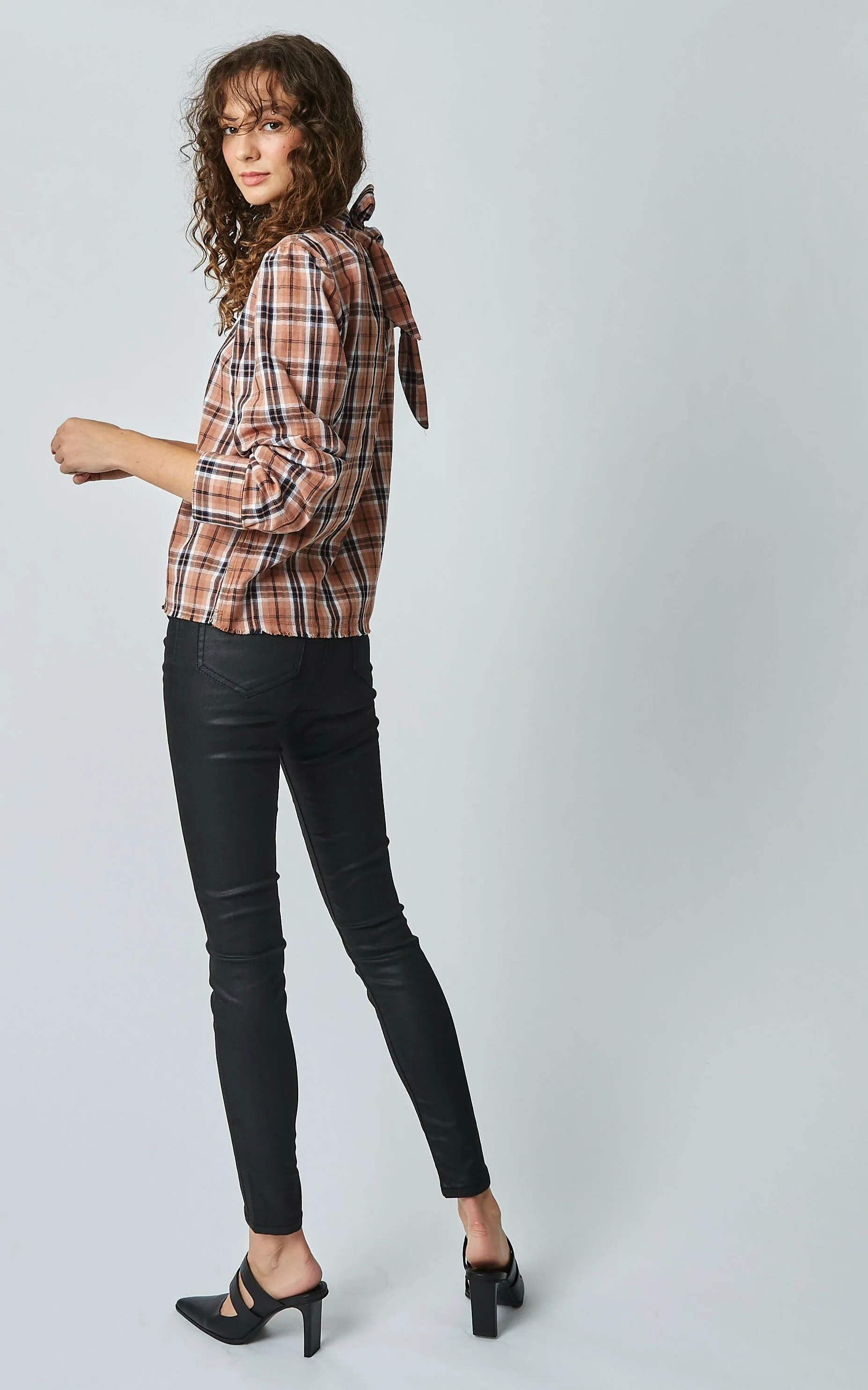 Lauren Mid Rise Coated Black Jeans