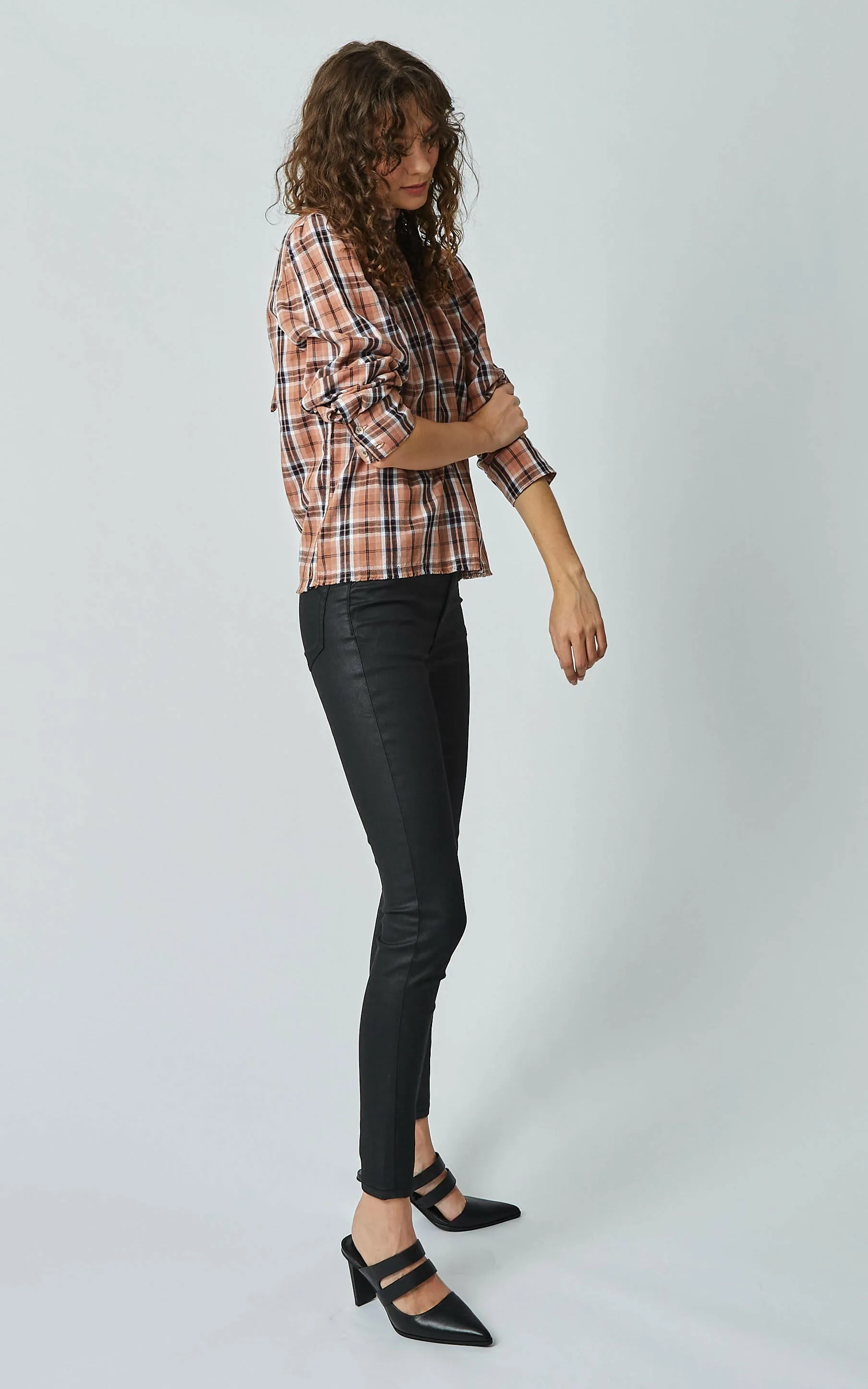 Lauren Mid Rise Coated Black Jeans