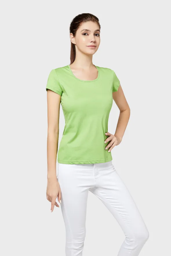 Posh Women's Cotton U Sharp T shirt ( 135g)