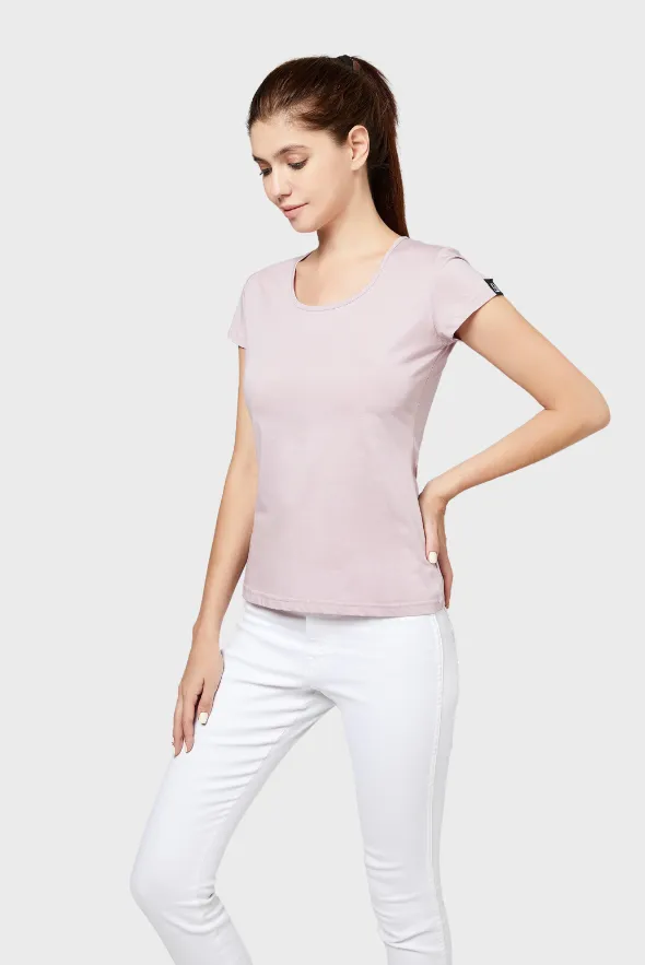 Posh Women's Cotton U Sharp T shirt ( 135g)