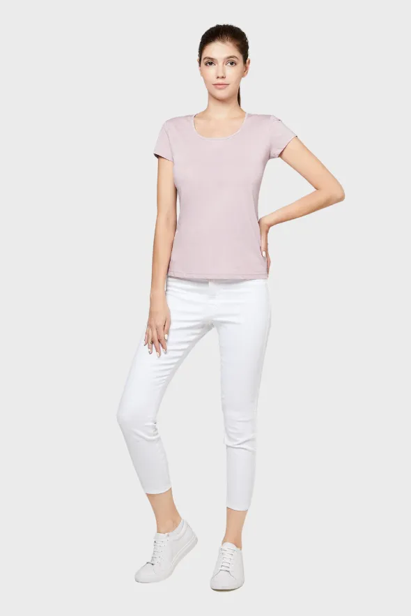 Posh Women's Cotton U Sharp T shirt ( 135g)