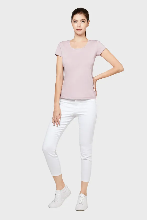 Posh Women's Cotton U Sharp T shirt ( 135g)