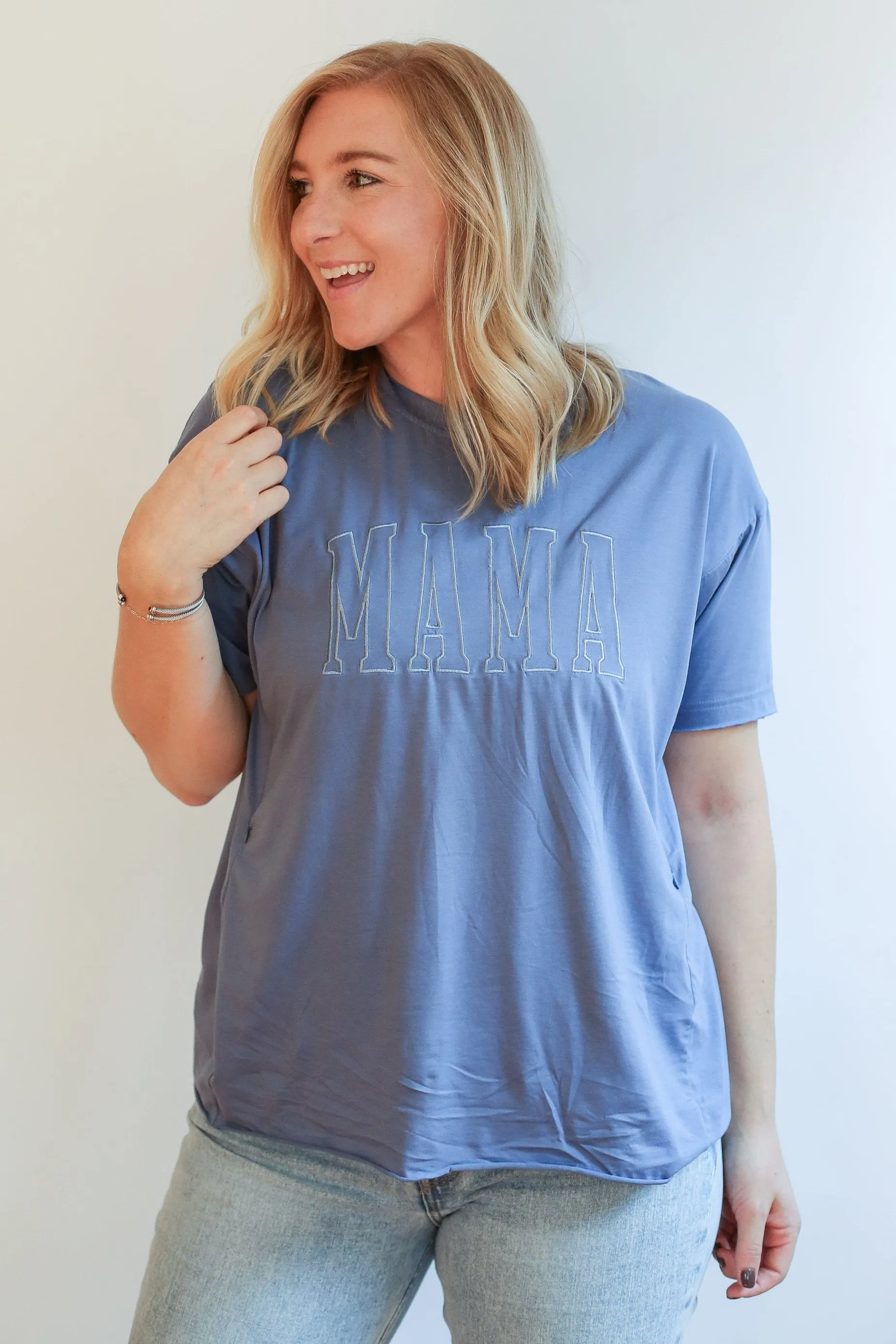 Relaxed Fit Zip Breastfeeding Tee