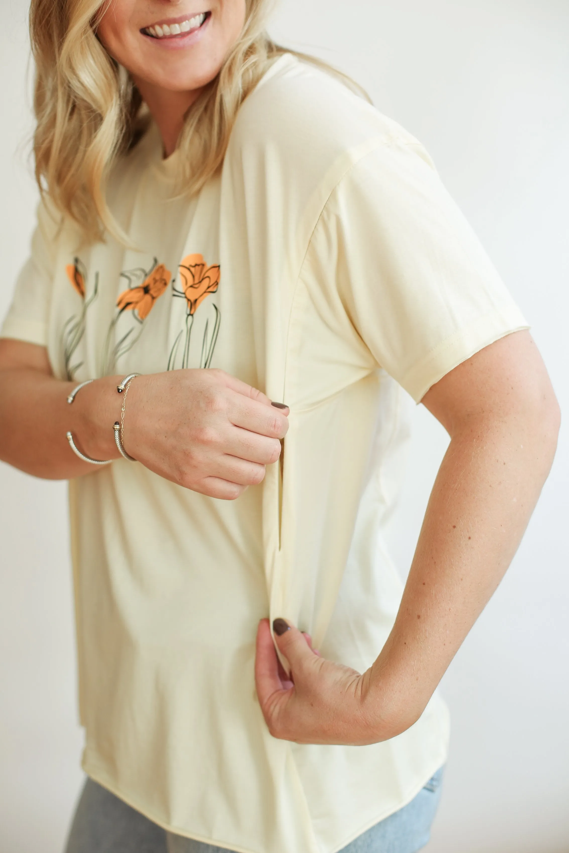 Relaxed Fit Zip Breastfeeding Tee