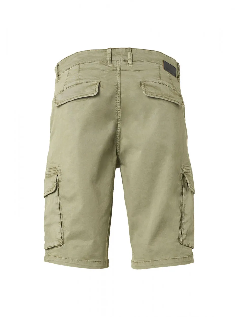 Short Cargo Garment Dyed   Stone Washed Stretch | Smoke Green