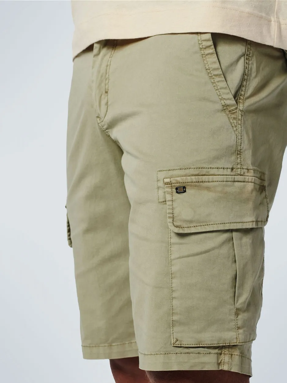 Short Cargo Garment Dyed   Stone Washed Stretch | Smoke Green