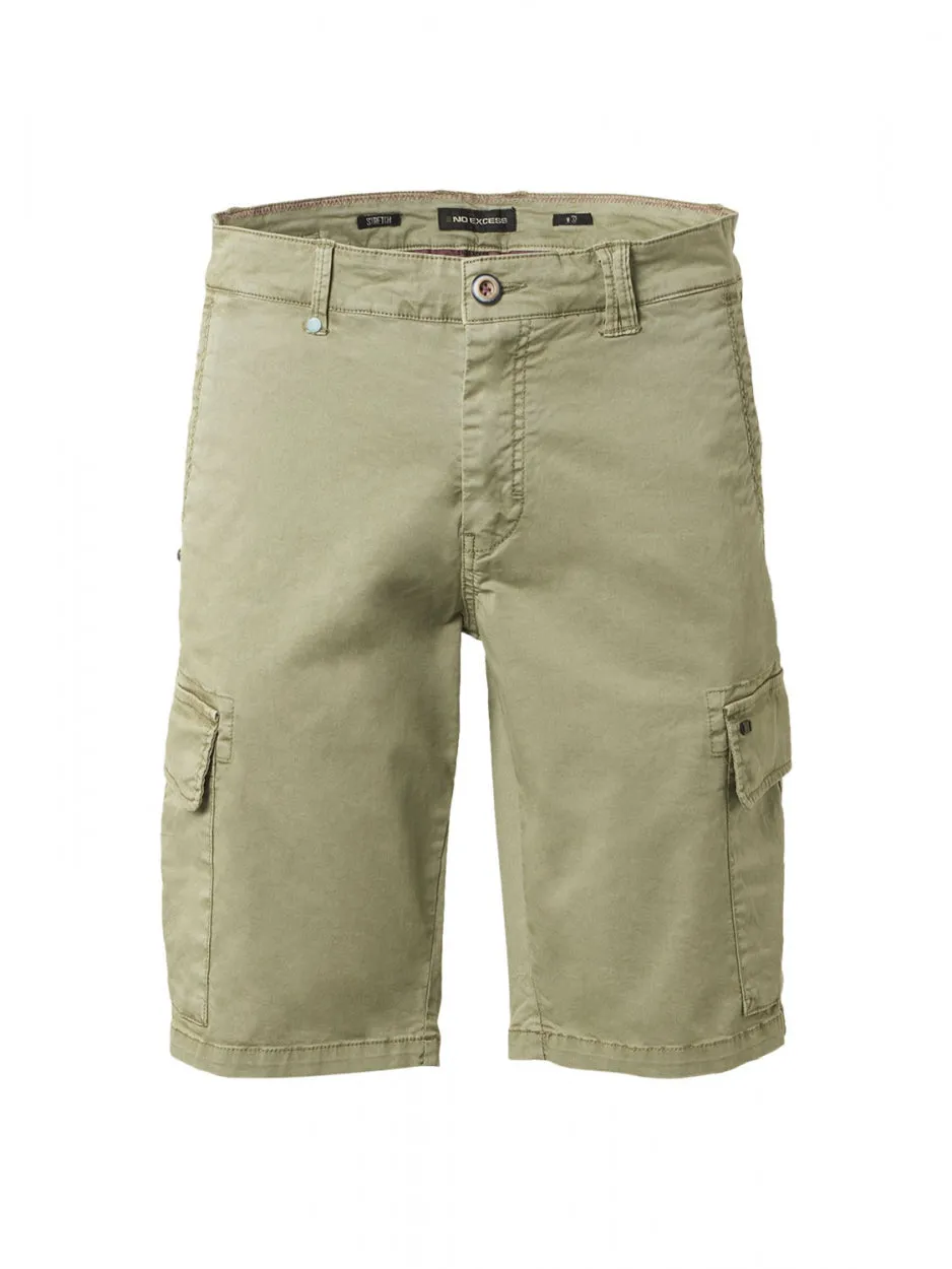 Short Cargo Garment Dyed   Stone Washed Stretch | Smoke Green