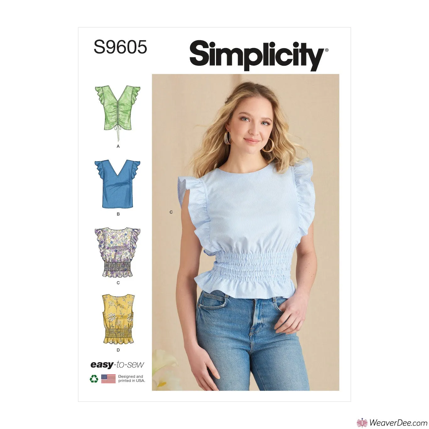 Simplicity Pattern S9605 Misses' Tops