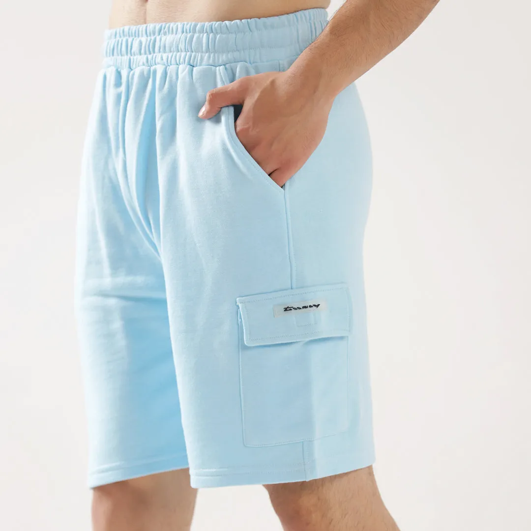 Sky Blue Cargo Relax Fit Shorts