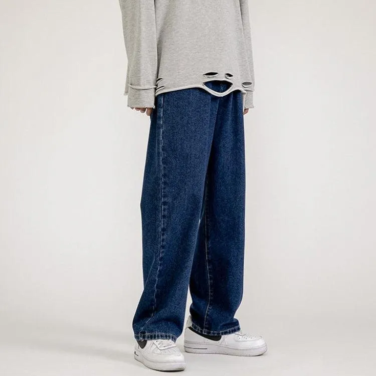 Straight Leg Mid Rise Baggy Jeans