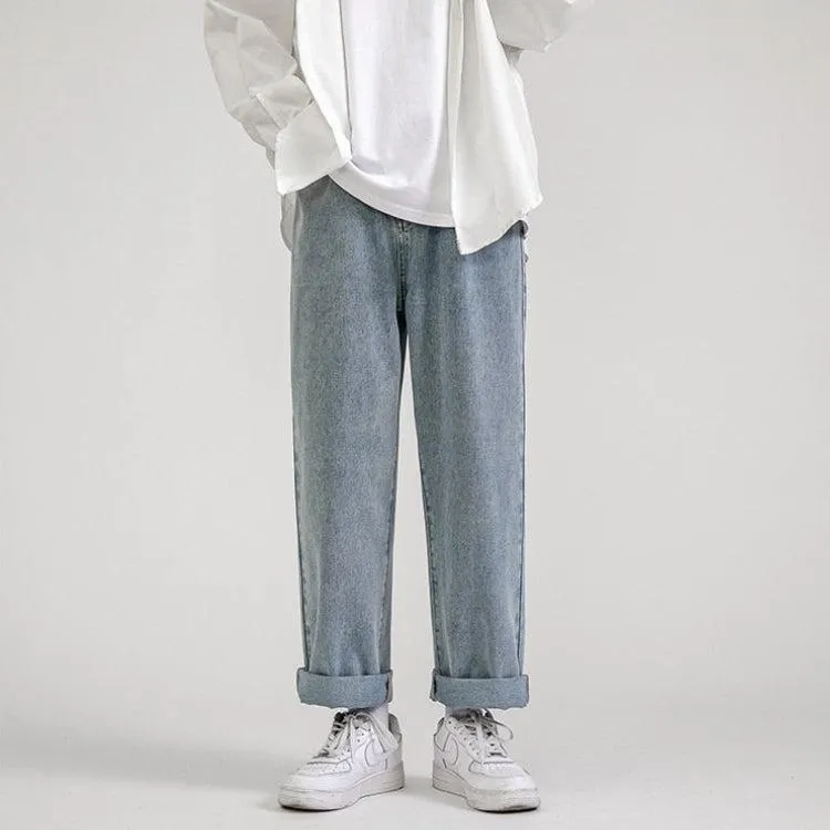 Straight Leg Mid Rise Baggy Jeans