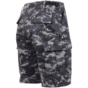 Subdued Urban Digital Camouflage - Military Cargo BDU Shorts - Polyester Cotton Twill