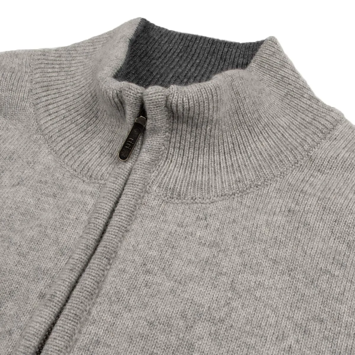 The Bowmore 1/4 Zip Neck Cashmere Sweater - Brume & Smog