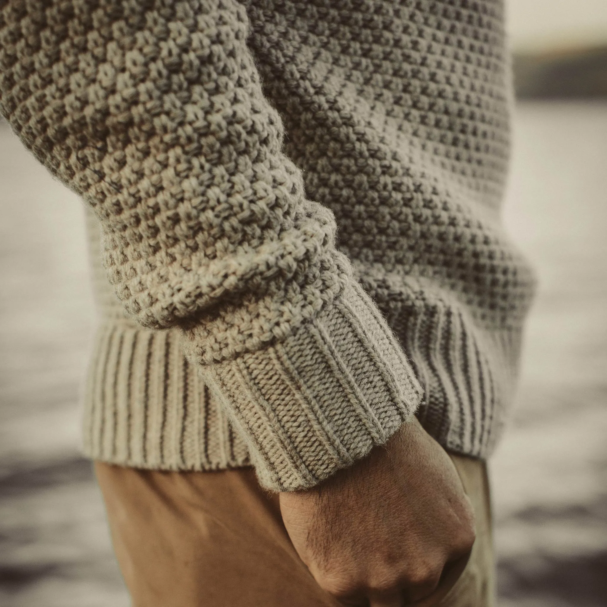 The Fisherman Sweater in Natural Melange