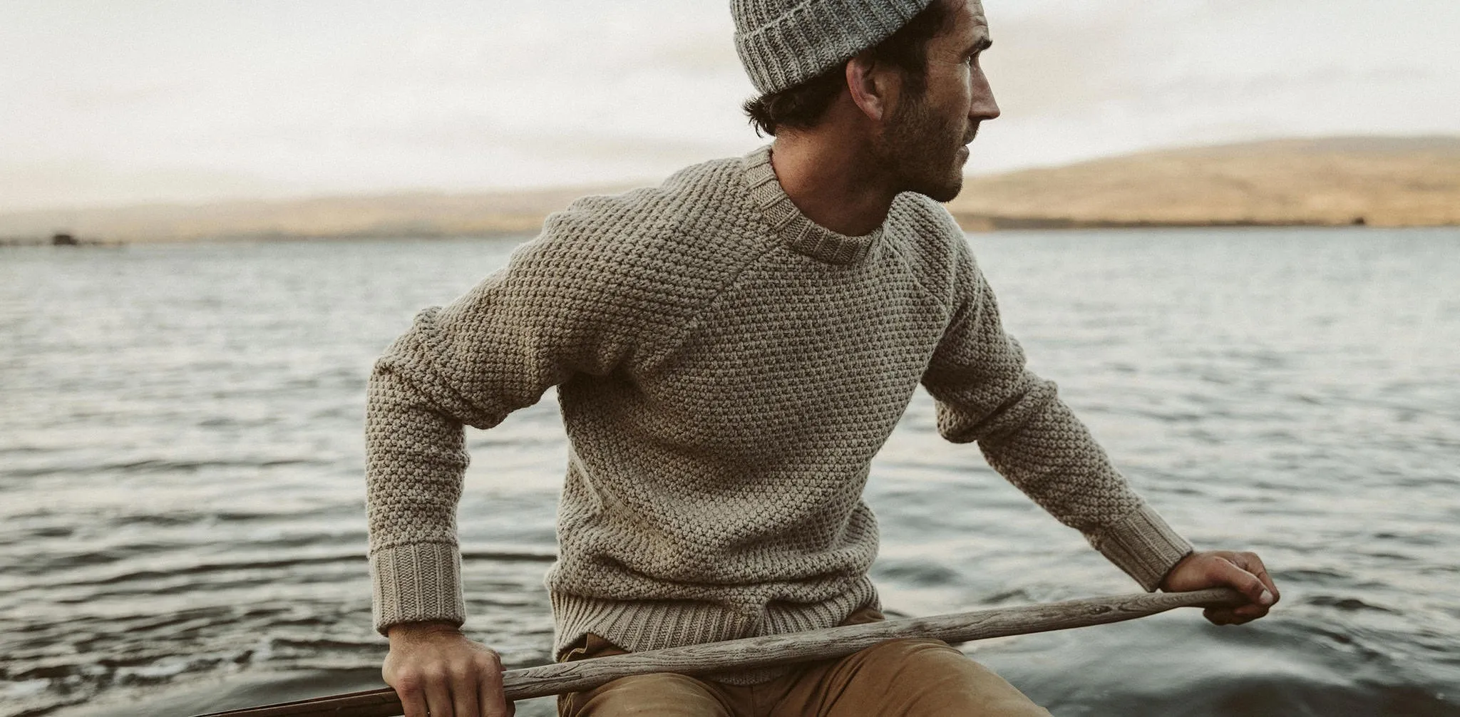 The Fisherman Sweater in Natural Melange