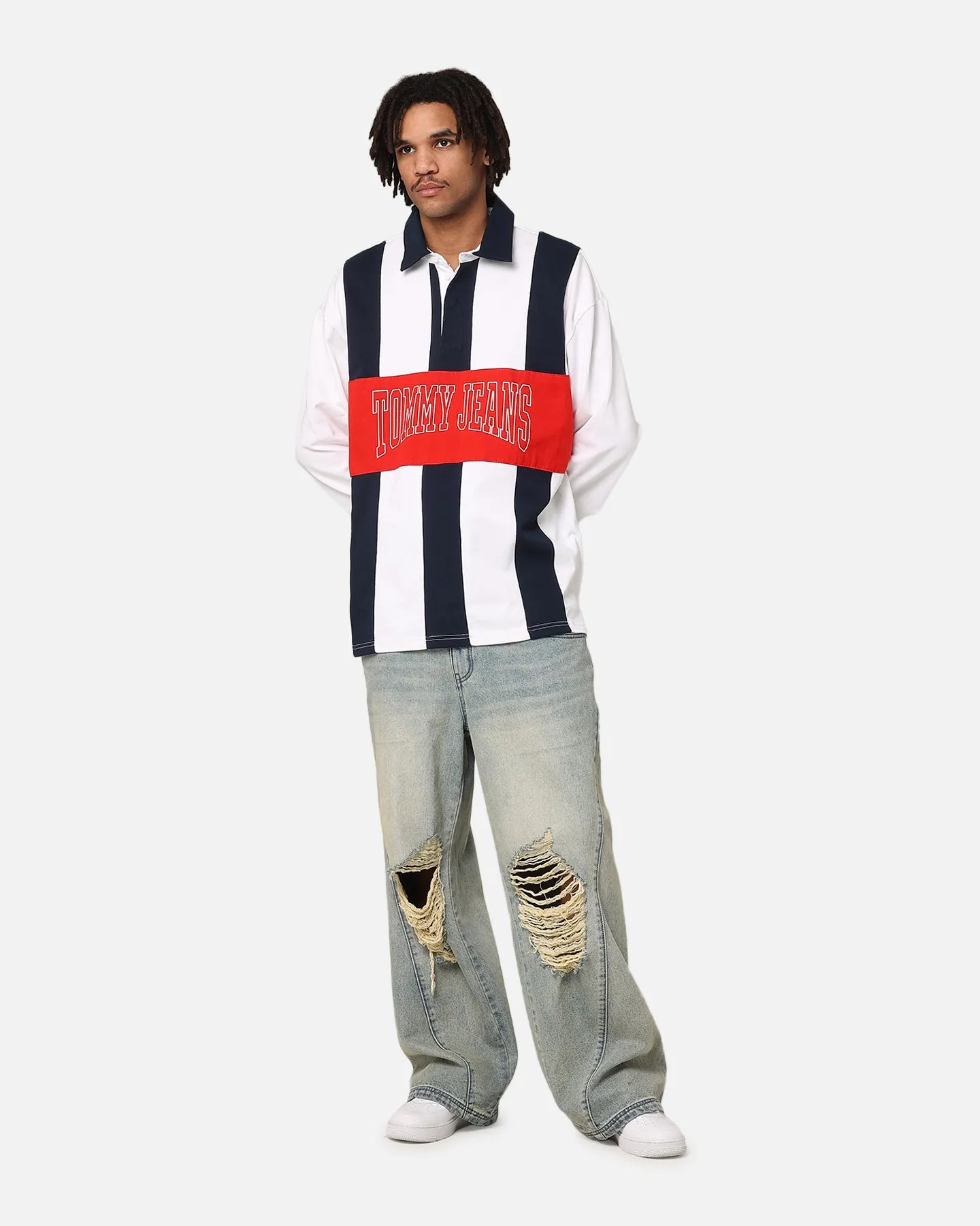 Tommy Jeans TJM Archive Rugby Shirt White/Multi