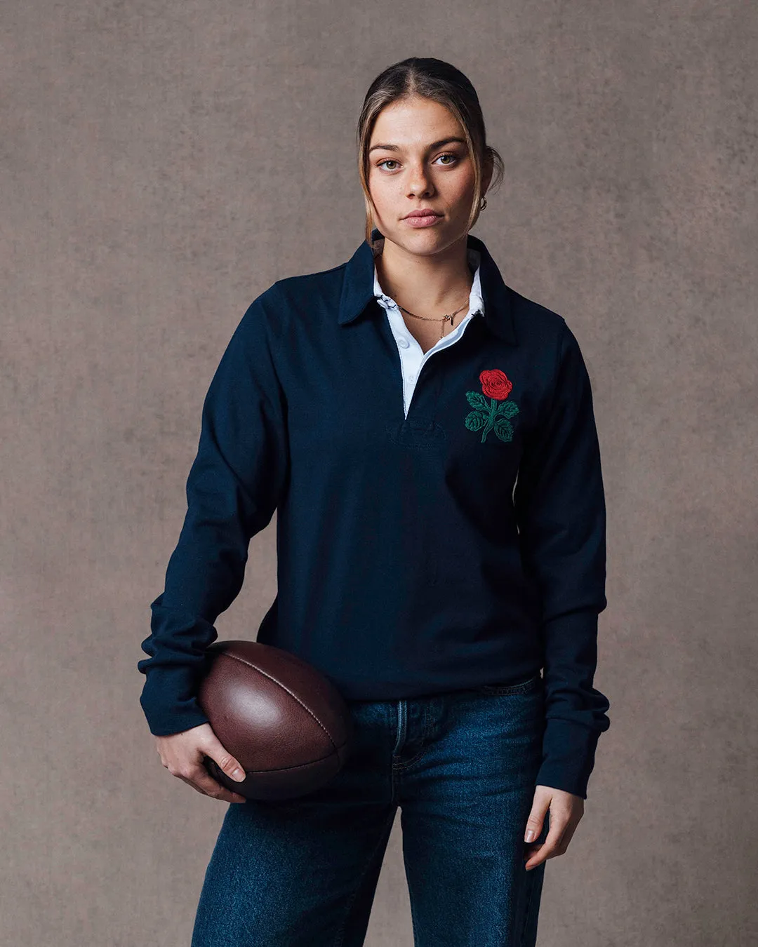 VC: GB-ENG - Women's Vintage Navy Rugby Shirt - England