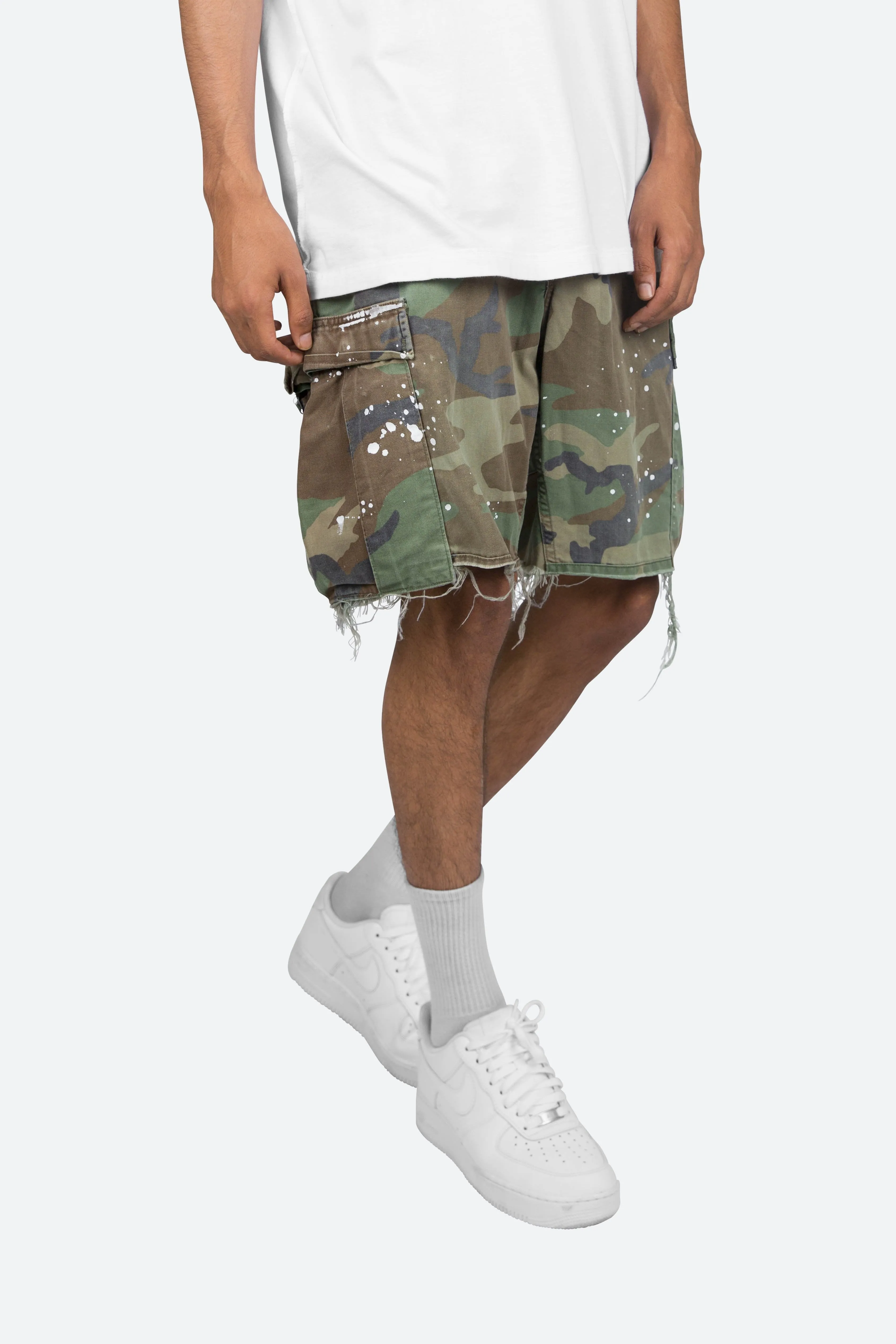 Vintage Splatter Cargo Shorts - Camo