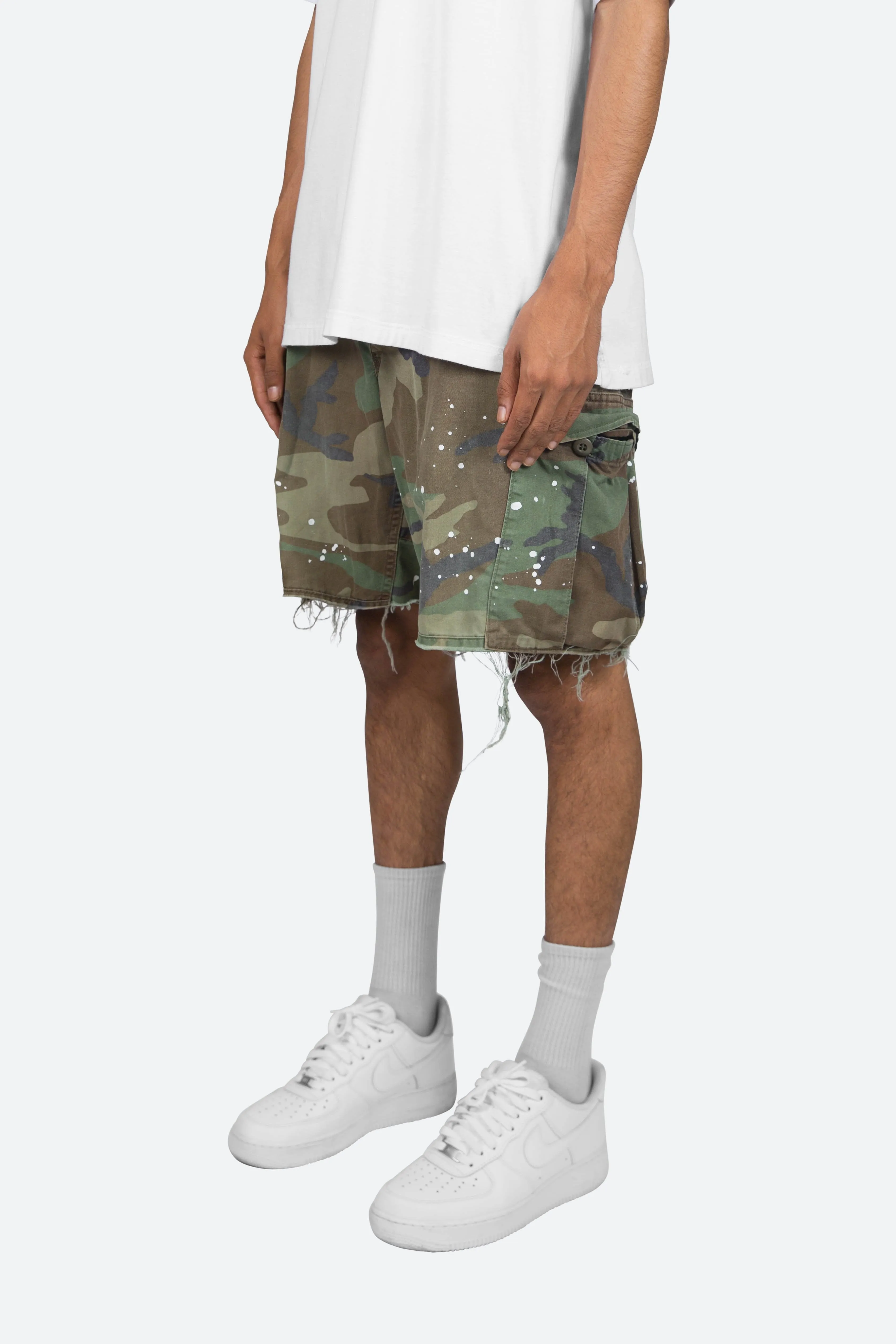 Vintage Splatter Cargo Shorts - Camo