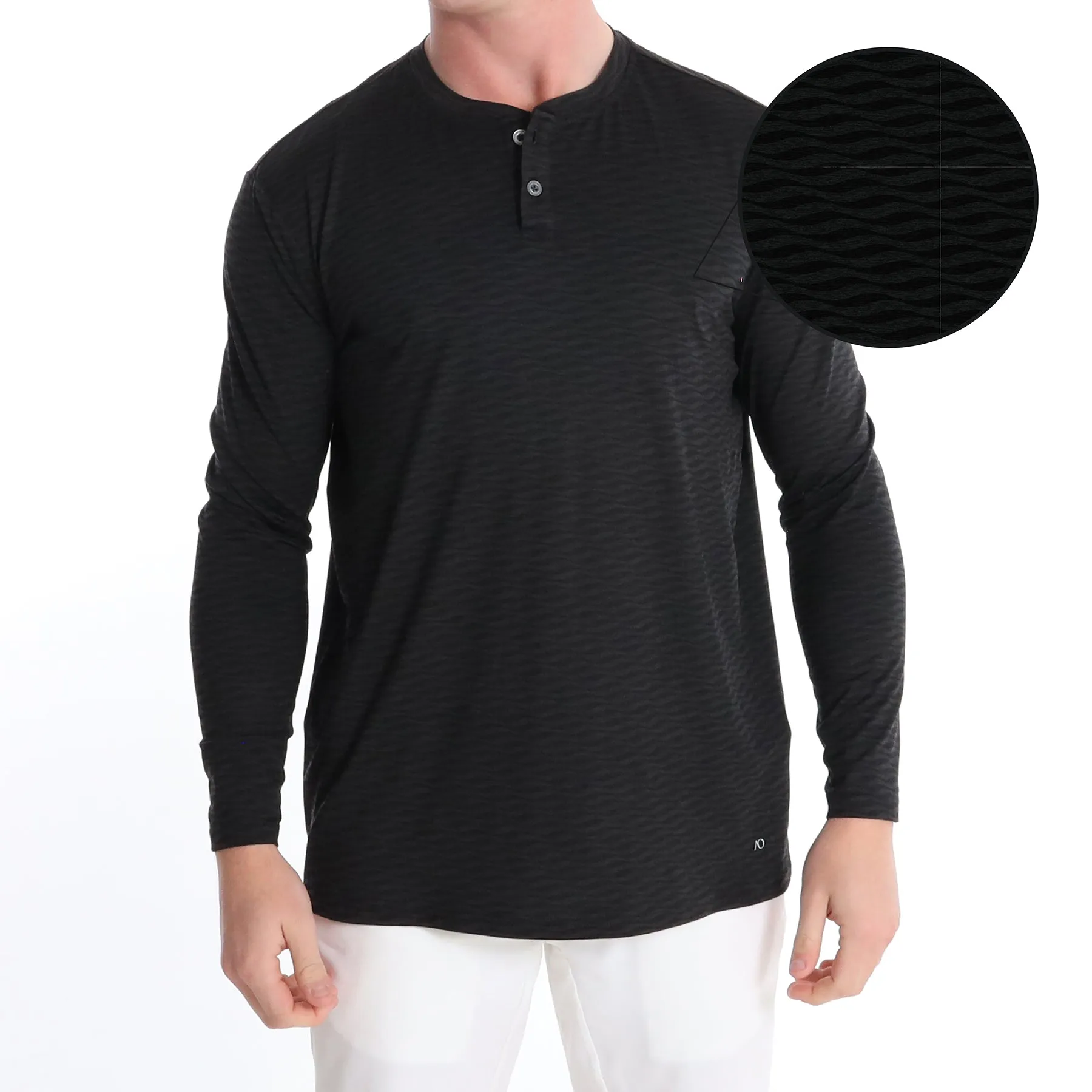 Wave LS Henley - Black Heather